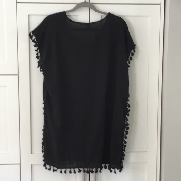 NWT Sheer Black Fringed Coveruo Size Small - Picture 5 of 5